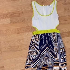Multi color maxi cutout dress with slit